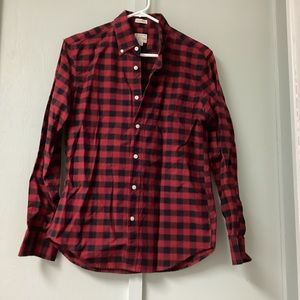 J.Crew Men's Slim Untucked Button Down Shirt Small Buffalo Check Red Black